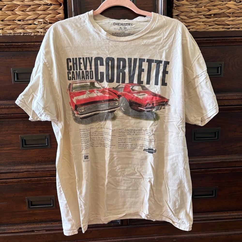Chemistry Chevy Camaro Corvette T-Shirt short sleeve graphic tee in size XL